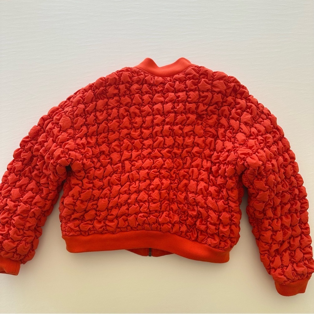 Urban Outfitters UO Bao Bubble Bomber Jacket Size Medium Orange - Picture 4 of 14